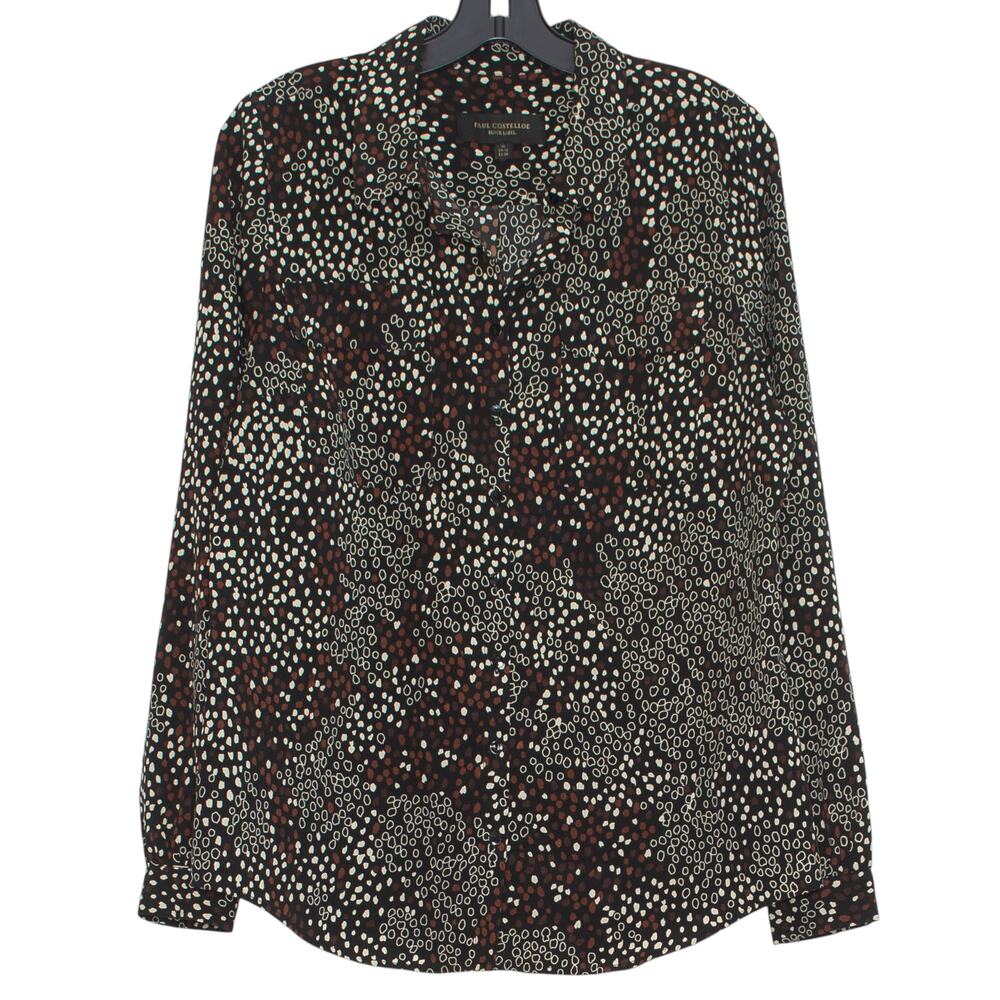 Paul Costelloe Top Cottage Dark Academia Minimalist Preppy Black Brown Medium